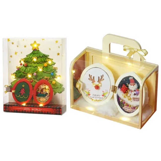 【半島良品】種子世界聖誕特別版DIY小屋燈(交換禮物 畢業禮物 聖誕禮物 生日禮物 小夜燈)