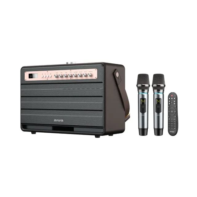【aiwa 日本愛華】MI-X450 Pro ENIGMA 藍牙音箱/藍芽音響(無線麥克風*2+喇叭組)