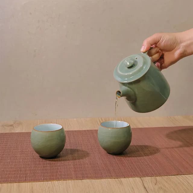 【美味好伙伴】素雅壺 470ml 仿宋名窯 泡茶壺 茶壺(茶具 茶壺 汝窯 哥窯 鈞窯)