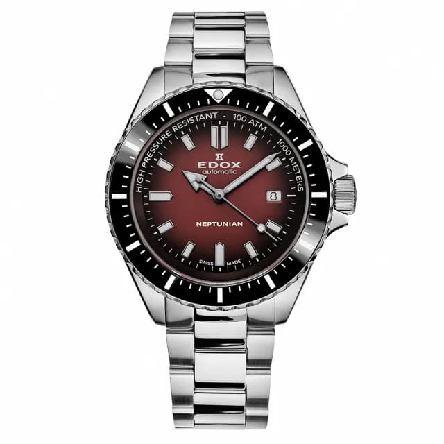 【EDOX 伊度】Neptunian 海神特別版 1000米潛水機械錶 送禮 禮物 推薦(E80120.3NM.BRD)
