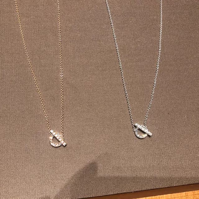 【Umi】韓式東大門圓圈一字扣微鑲鑽簡約奢華時尚優雅百搭銀項鍊(韓劇精緻情人節禮物)