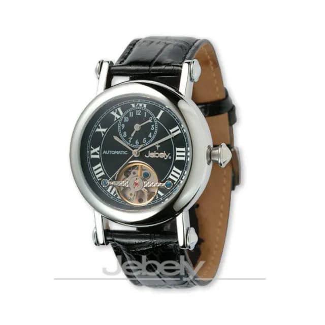 【Jebely】經典鏤空擺輪機械錶(個性黑)