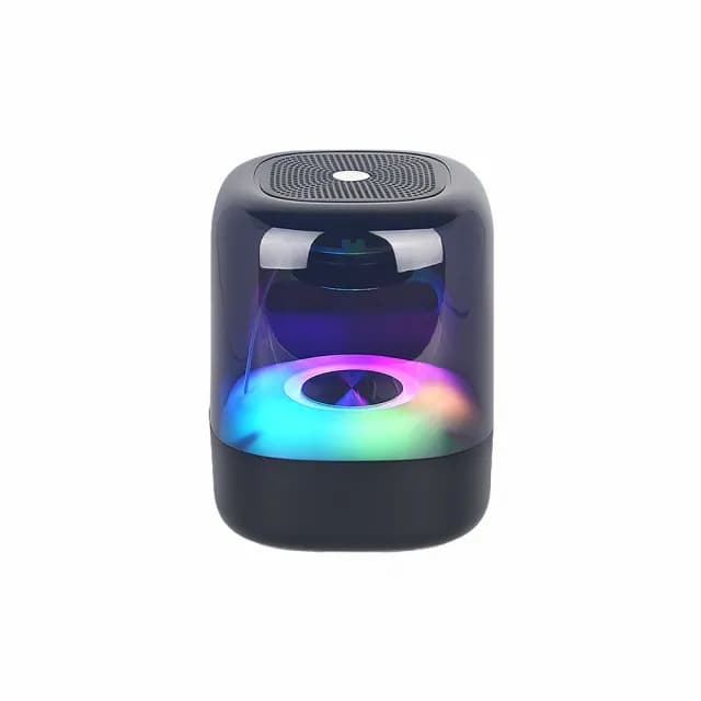 【雅蘭仕】藍芽音箱/無線小音箱/家用/迷你(透明發光/七彩床頭夜燈/音響)