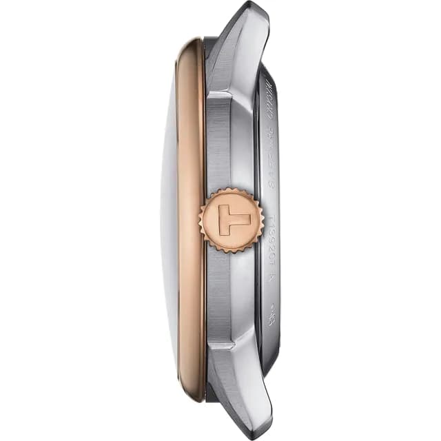 【TISSOT 天梭 官方授權】杜魯爾系列動力80小時機械女錶-銀x玫瑰金/34mm 送禮 推薦(T139.207.22.038.00)