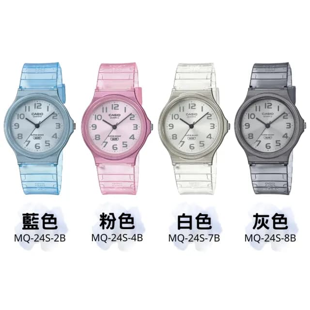 【CASIO 卡西歐】閃耀透明指針錶(MQ-24S)
