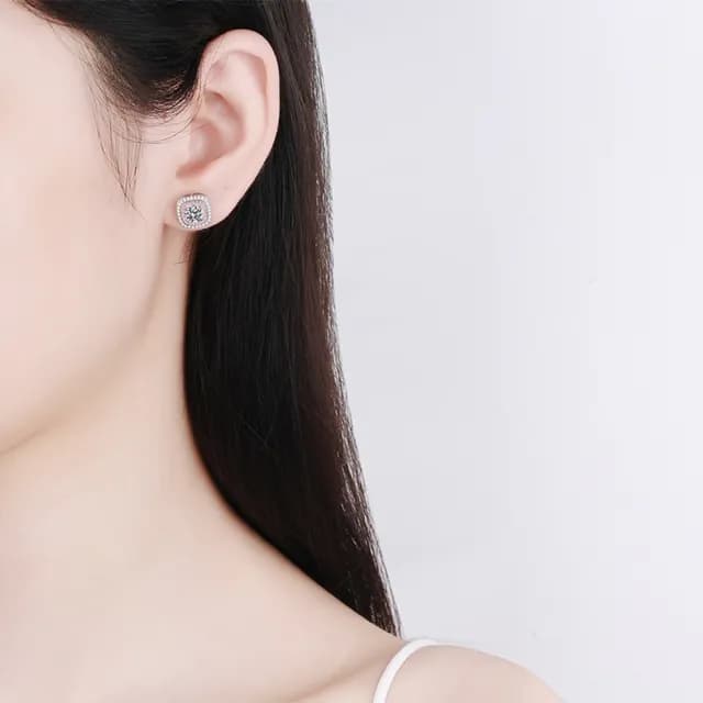 【巴黎精品】現貨+預購 莫桑鑽石耳環925純銀耳環耳針銀飾(1克拉女飾品生日情人節禮物v1ae62)