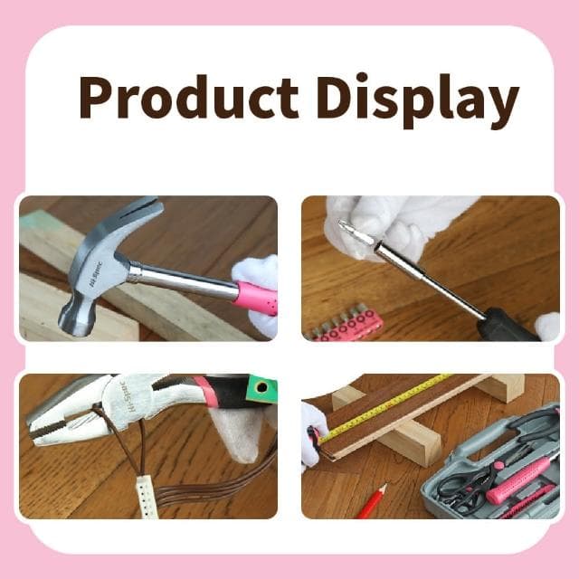 【修繕職人】粉色多功能13件工具套裝(工具組 螺絲刀 捲尺 扳手 鉗子 羊角錘 五金工具)