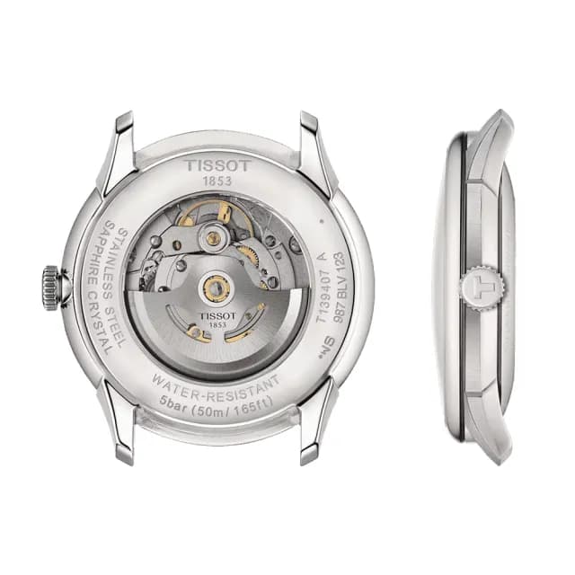 【TISSOT 天梭 官方授權】杜魯爾系列 80小時動力儲存機械腕錶-42mm/藍x咖啡 情人節 禮物(T1394071604100)