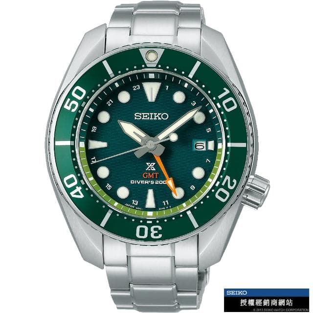 【SEIKO 精工】PROSPEX  SUMO 太陽能 GMT 200米防水潛水錶 指針錶 手錶 禮物 畢業(5K65-0AA0G/SFK003J1)