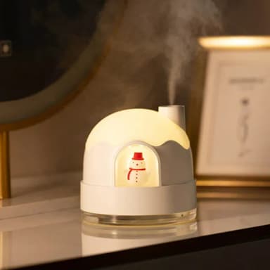 【ANTIAN】雪人聖誕氛圍LED暖光夜燈水氧機 霧化噴霧補水加濕器 空氣清淨機 350ML