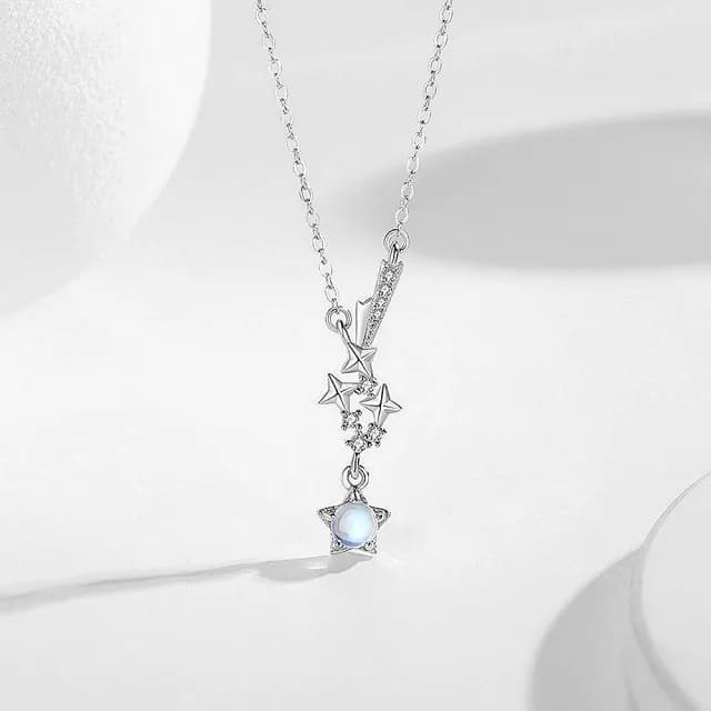 【巴黎精品】現貨+預購 925純銀項鍊琉璃三件套(流星耳環鋯石生日情人節禮物女飾品v1ar77)