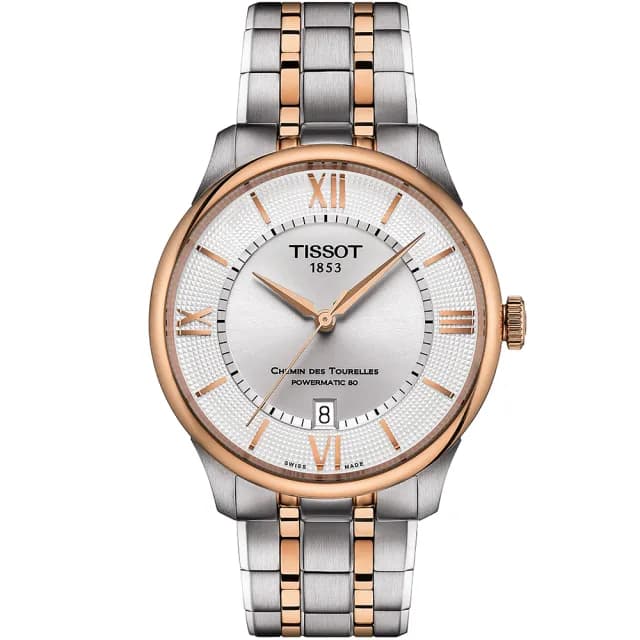 【TISSOT 天梭 官方授權】杜魯爾系列 80小時動力儲存機械腕錶-39mm/半金 情人節 禮物(T1398072203800)