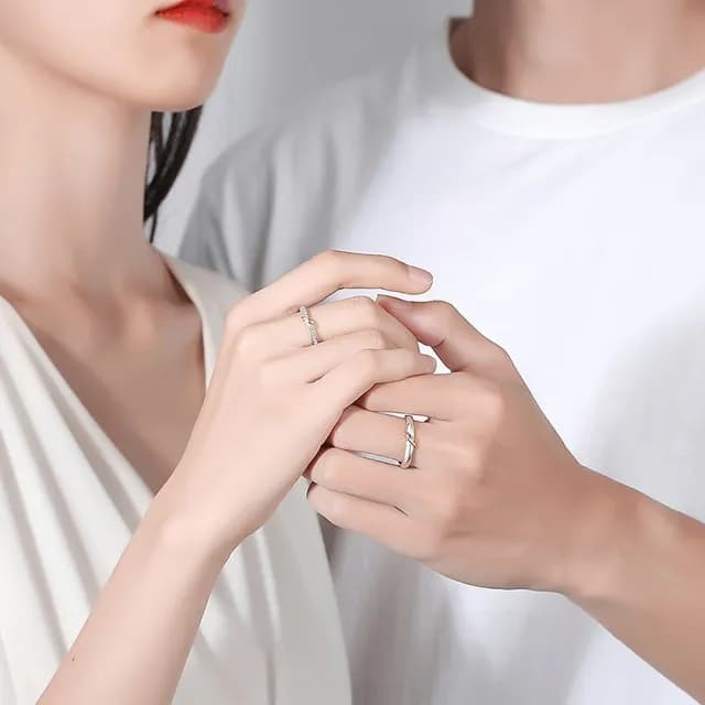 【巴黎精品】現貨+預購 925純銀戒指情侶對戒(鋯石滿天星開口戒生日情人節禮物男女飾品2款v1ar90)