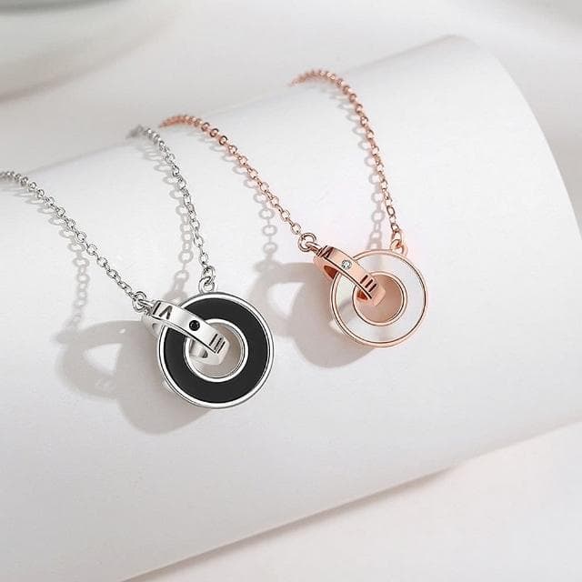 【巴黎精品】現貨+預購 925純銀項鍊情侶對鍊(環環相扣鋯石生日情人節禮物男女飾品2款v1ar86)