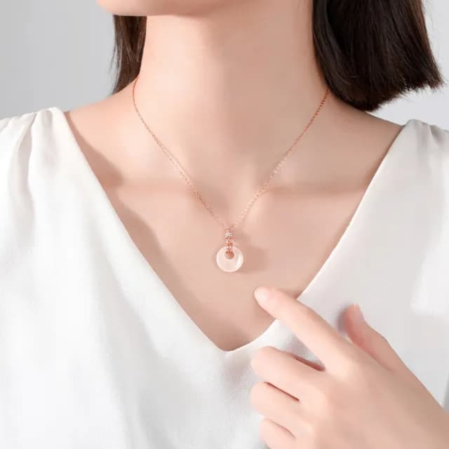 【巴黎精品】現貨+預購 925純銀項鍊和闐玉吊墜(平安扣錢幣鋯石生日情人節禮物女飾品v1ar80)