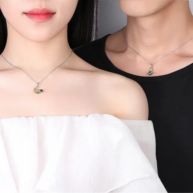 【巴黎精品】現貨+預購 925純銀項鍊情侶對鍊(星空小王子琉璃生日情人節禮物男女飾品2款v1ar45)