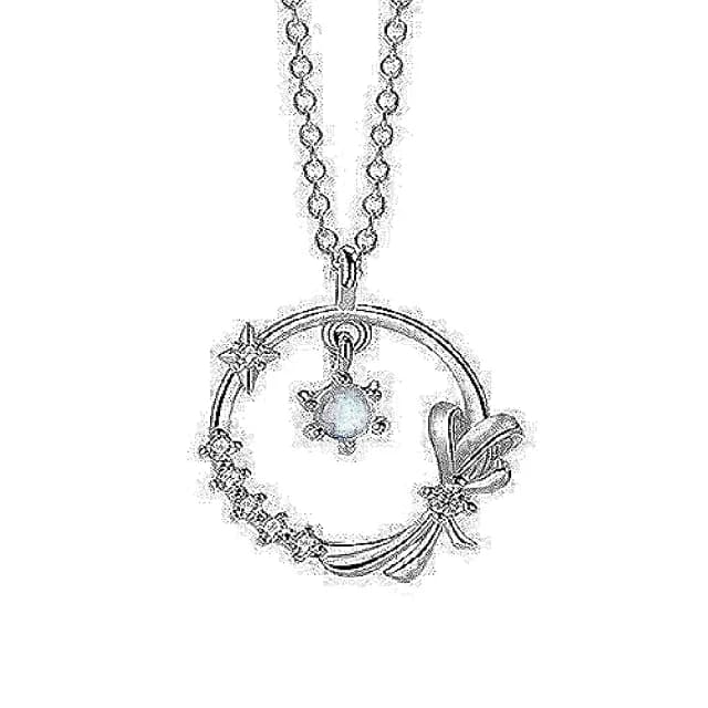 【巴黎精品】現貨+預購 925純銀項鍊鋯石吊墜(星星蝴蝶結琉璃生日情人節禮物女飾品2款v1ar54)