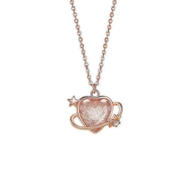 【巴黎精品】現貨+預購 925純銀項鍊琉璃吊墜(星星鋯石愛心生日情人節禮物女飾品v1ar52)