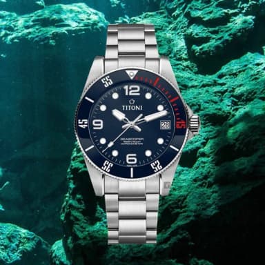 【TITONI 梅花錶】SEASCOPER 600 米深潛系列潛水機械錶-42mm 禮物 送禮 推薦(83600S-BE-255)