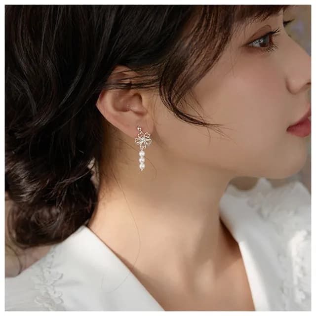 【HaNA 梨花】韓國森林系清新感．櫻花珍珠耳環(耳線 耳圈 耳釘 耳扣 耳墜)