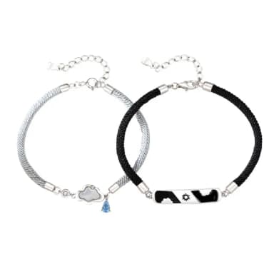 【米蘭精品】現貨+預購 925純銀手鍊情侶對鍊(晴天造型尾扣生日情人節聖誕節交換禮物男女飾品74dv49)