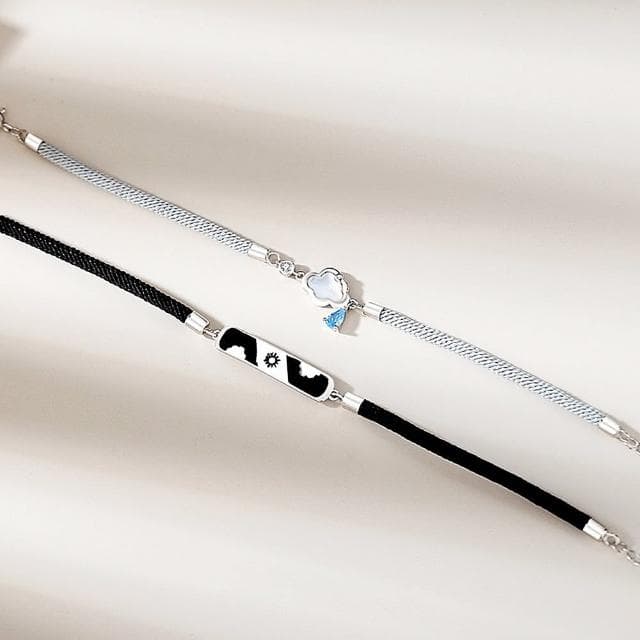 【米蘭精品】現貨+預購 925純銀手鍊情侶對鍊(晴天造型尾扣生日情人節聖誕節交換禮物男女飾品74dv49)