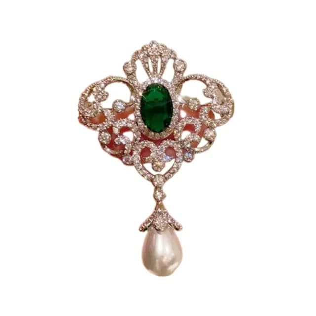 【巴黎精品】現貨+預購 鋯石胸針珍珠別針(歐美輕奢優雅胸花生日情人節禮物女飾品2色a1ah8)