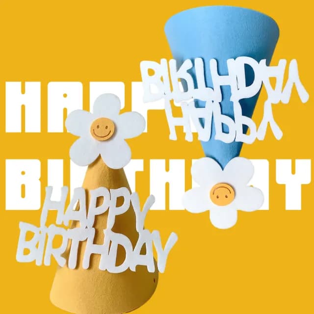 【派對小物】ins小雛菊生日帽2入(慶生帽 佈置 拍照道具 韓系 裝飾 造型 髮飾 可愛頭飾)