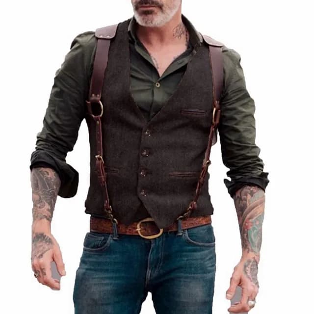 【巴黎精品】父親節禮物 西裝背心西服馬甲(復古修身V領短款男外套11色a1ad17)