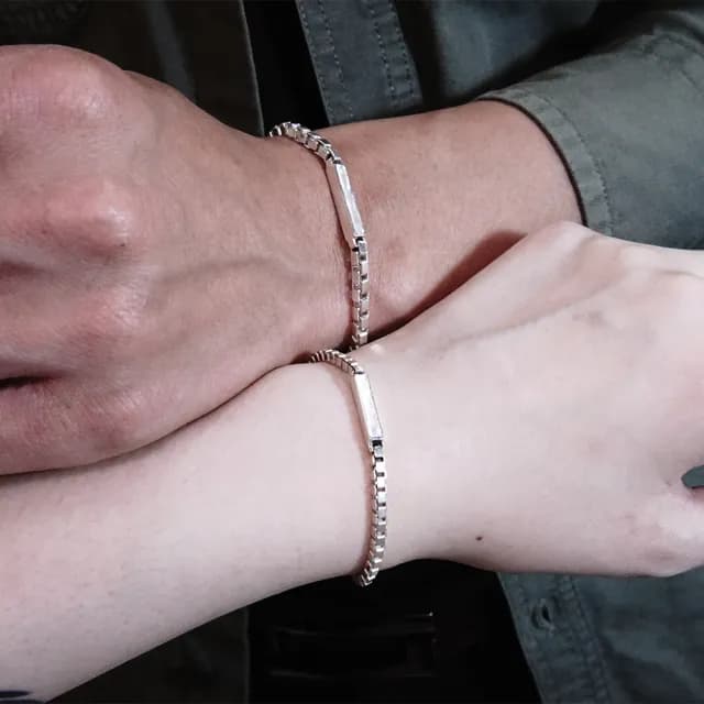 【ART64】純銀 誓約手鍊 細版(925純銀手鍊 女生手鍊 男生手鍊 情人節禮物)