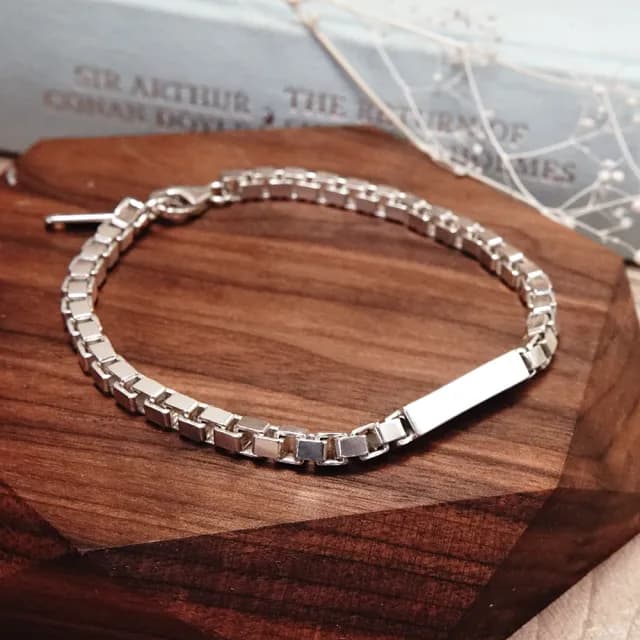 【ART64】純銀 誓約手鍊 寬版 男生手鍊(925純銀手鍊 情人節禮物)