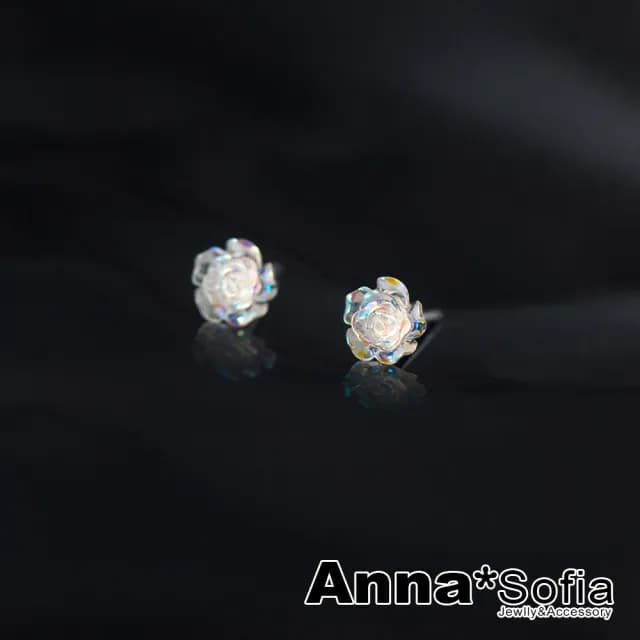 【AnnaSofia】925純銀針耳針耳環-絢瓣小茶花 現貨 送禮(銀系) - momo購物網 - 好評推薦 -