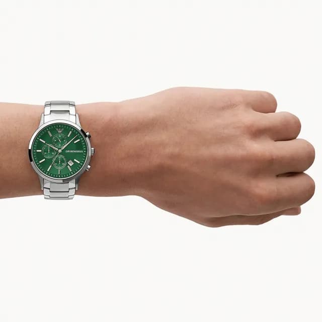 【EMPORIO ARMANI】亞曼尼 紳男三眼計時手錶-43mm 禮物 送禮 推薦(AR11507)