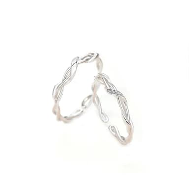 【米蘭精品】現貨+預購 925純銀戒指情侶對戒(纏繞編織無限生日情人節聖誕節交換禮物男女飾品74dw15)