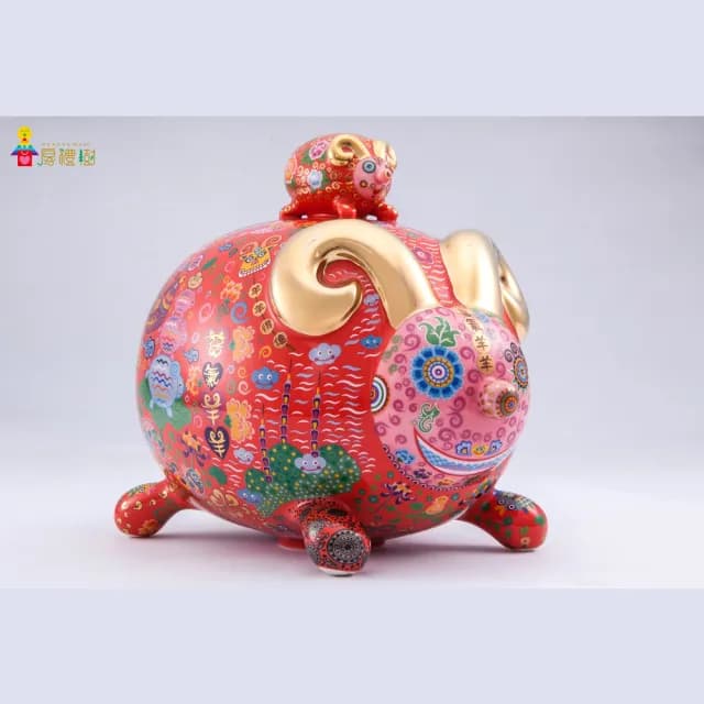【厚禮樹】洪易HUNG YI /喜氣羊羊藝術品/瓷器擺飾(洪易)