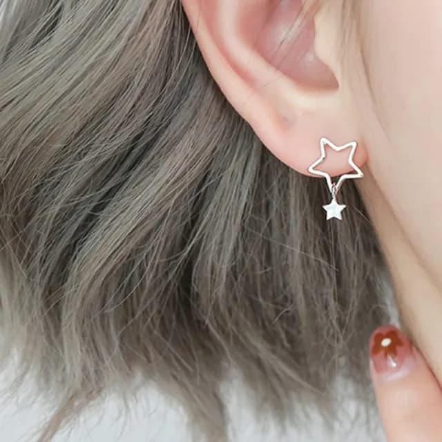 【Oni 歐妮】小星星  耳針穿式耳環耳釘耳骨環 耳飾(1對入)