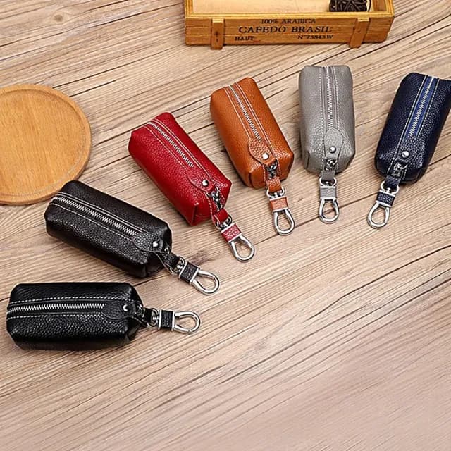 【巴黎精品】父親節禮物 真牛皮零錢包真皮錢包短夾隨身手拿包男女包包(牛皮小巧簡約便攜鑰匙包7色a1ai84)