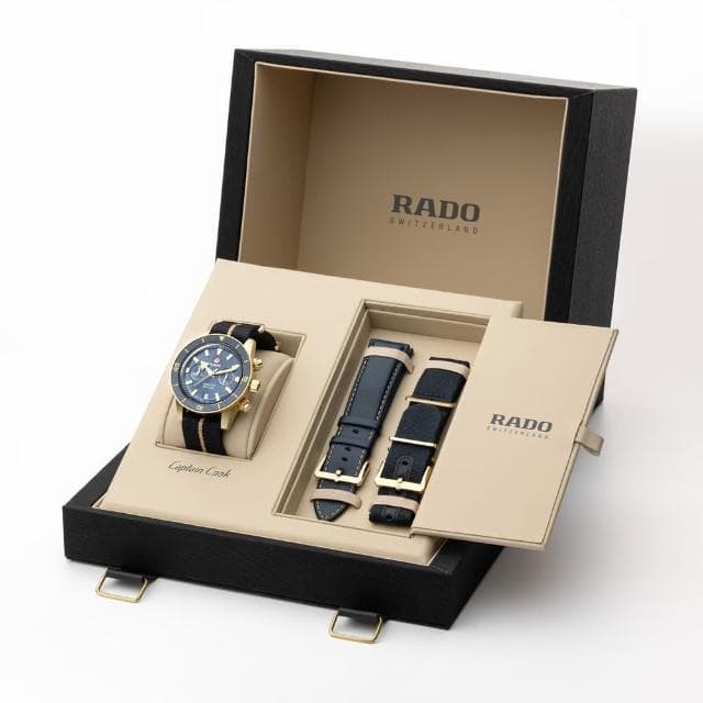 【Rado 雷達表】Captain Cook 庫克船長300米潛水計時機械錶-藍/43mm R02送禮推薦(R32145208)