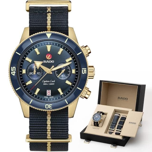 【Rado 雷達表】R02 庫克船長 系列 青銅 300米潛水計時腕錶送禮推薦(R32146208)