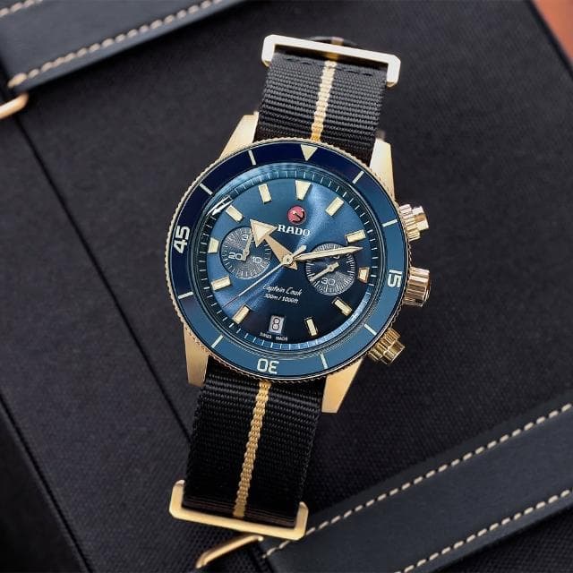 【Rado 雷達表】R02 庫克船長 系列 青銅 300米潛水計時腕錶送禮推薦(R32146208)