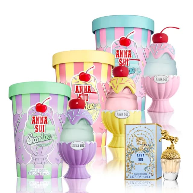 【ANNA SUI 安娜蘇】果漾聖代淡香水50ml任選-粉紅柚惑/樂夏百香/戀愛紫檸(贈童話獨角獸小香5ml.專櫃公司貨)