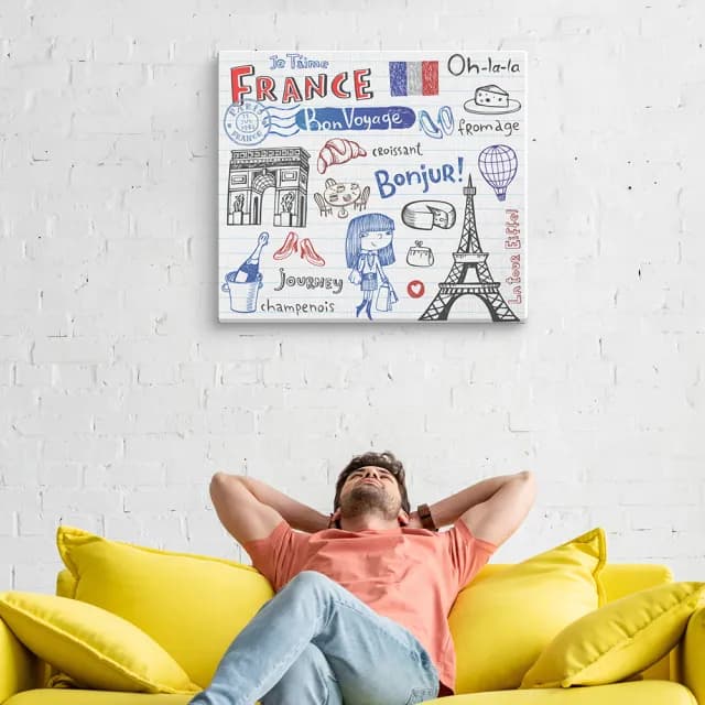 【日本 VisualSonic】看見你的聲音 藍牙畫布音箱-France(掛畫喇叭)