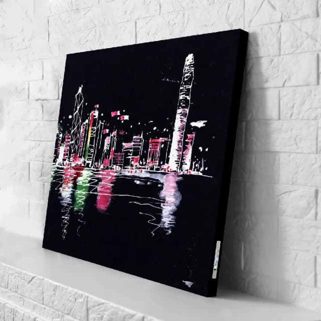 【日本 VisualSonic】看見你的聲音 藍牙畫布音箱-Victoria Harbour II(掛畫喇叭)