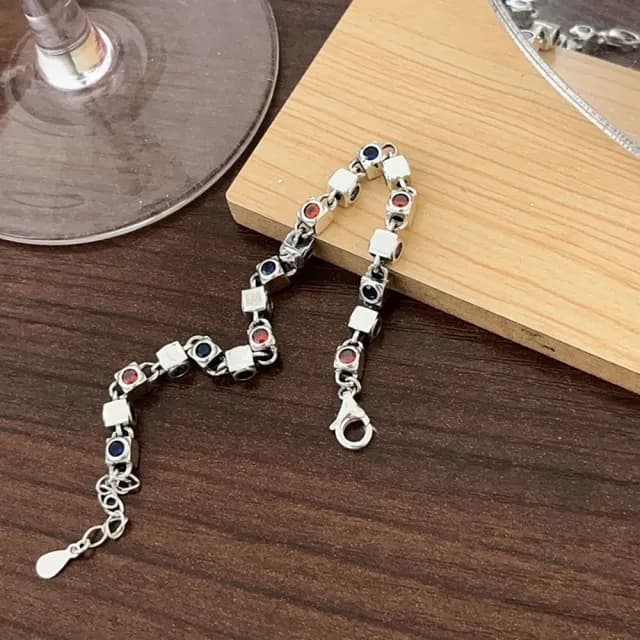 【巴黎精品】情人節禮物 現貨+預購 925純銀手鍊鋯石手鏈(多彩輕奢小眾復古女飾品a1bo49)