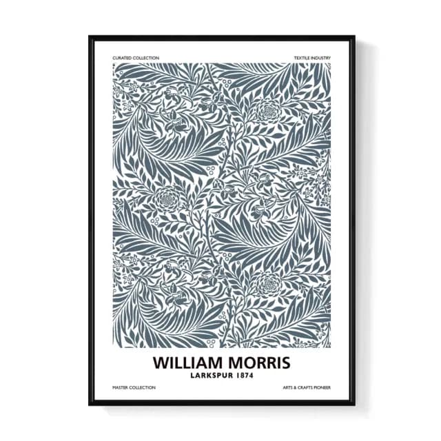 【菠蘿選畫所】William Morris 飛燕草-70x100cm(復古花卉圖騰掛畫/臥室裝飾畫/開店送禮)