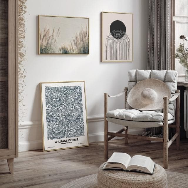 【菠蘿選畫所】William Morris 飛燕草-70x100cm(復古花卉圖騰掛畫/臥室裝飾畫/開店送禮)