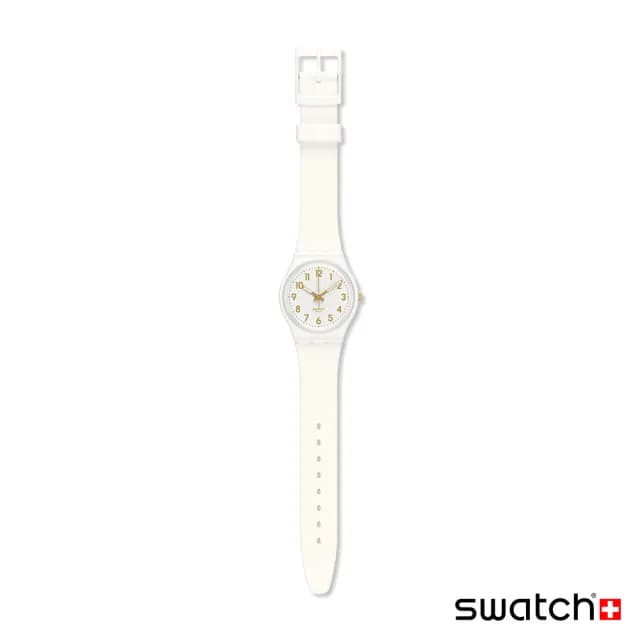 【SWATCH】WHITE BISHOP 經典手錶/男錶/女錶/瑞士製造 SO28W106-S14(34mm)