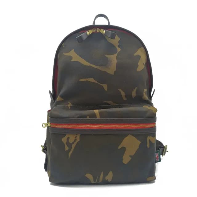 【巴黎精品】父親節禮物 後背包帆布雙肩包(復古迷彩印花防潑水男女包包v1ac26)
