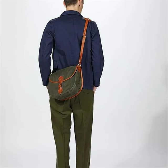 【巴黎精品】父親節禮物 側背包帆布肩背包(復古休閒防潑帆布男女包包2色v1ac34)