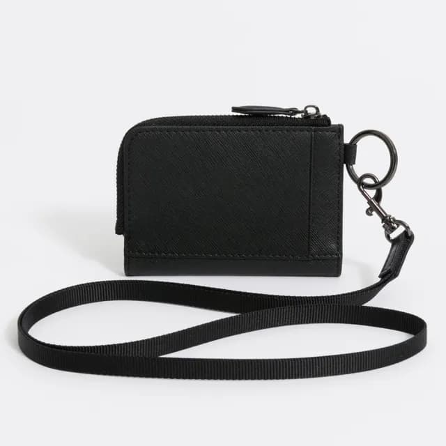 【Arnold Palmer 雨傘】零錢包附頸掛繩  City系列(黑色)